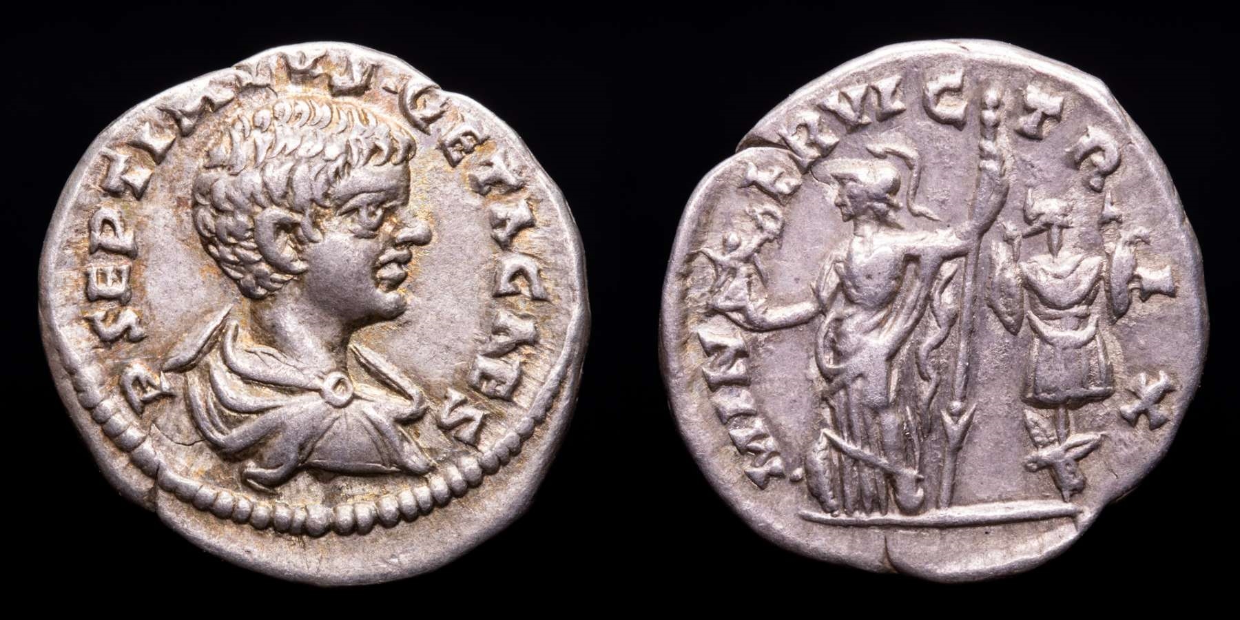 Geta, as Caesar, Silver denarius. Laodicea ad Mare, 202. - MINER