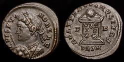 Ancient Coins - Crispus, as Caesar AD 316-326. Londinium. - Follis Æ. - BEATA TRANQUILITAS/ F-B / PLON, globe set upon altar.