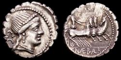 Ancient Coins - C. Naevius Balbus. Silver denarius, Rome 79 B.C. - Venus / Victory driving triga / C•NAE•BALB.