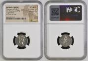 Ancient Coins - Roman Empire Tiberius, AD 14-37. Silver denarius (3,49 g. 19 mm.) Lugdunum mint, 14/30 A.D.
