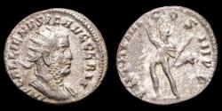 Ancient Coins - Gallienus, Silver antoninianus, Rome, 256 A.D. - P M TR P IIII COS III P P, Sol raising his right hand and holding whip.