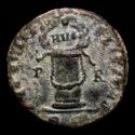 Ancient Coins - Constantine II Caesar (317-337 A.D.) Æ Follis. - SAECVLI FELICITAS P - R / R Q - AVG within wreath set on cippus.
