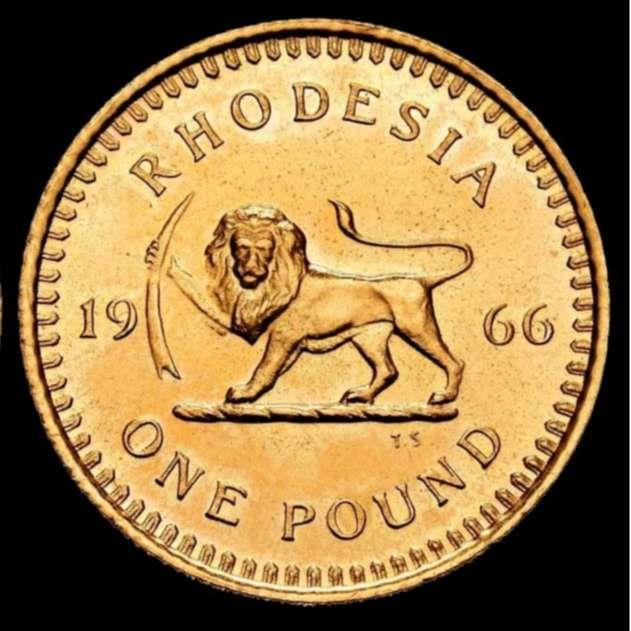 British Colony of Rhodesia (Zimbabwe) 1 Pound 1966 Elizabeth II