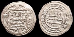 Ancient Coins - Al-Hakam II. Silver Dirham. Madinat al-Zahra' in the year 360 H. (970 A.D.) Scarce year. Very rare square legend.