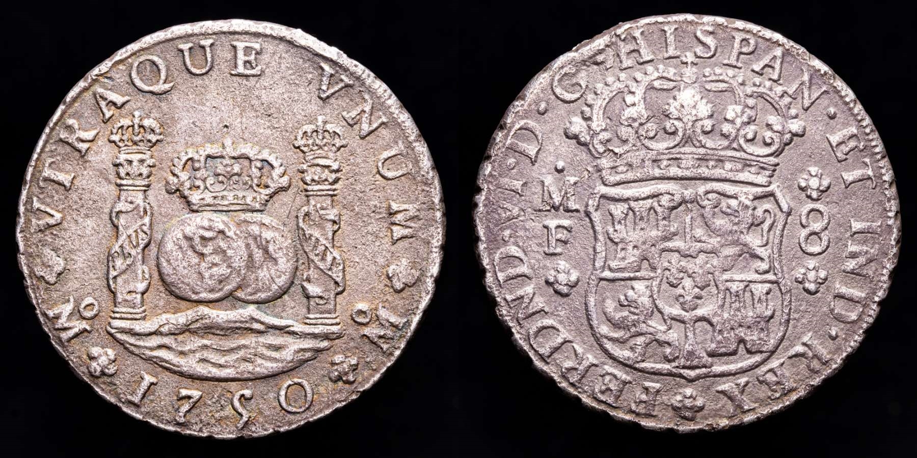 Fernando VI (1746-1759) Silver 8 reales, México, 1750. Essayer