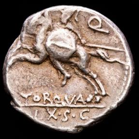 L. Manlius Torquatus Silver Denarius. Rome, 113-112 BC. - Warrior on ...