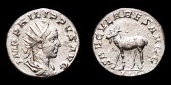 Ancient Coins - Philip II (A.D. 247-249). Silver antoninianus, Rome, A.D. 248. Commemorating the 1000th anniversary of Rome.
