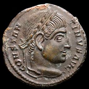 Ancient Coins - Constantine I. Æ Bronze Follis. Siscia, A.D. 320/1. - D N CONSTANTINI MAX AVG, VOT/XX in two lines within laurel wreath; ЄSIS☆.
