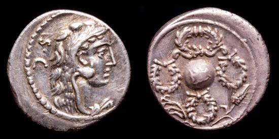 Sulla Coin Rome Faustus Cornelius Sulla, silver denarius, Rome, 56 B.C. - Globe ...