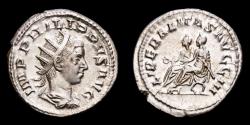 Ancient Coins - Roman Empire - Philip II (AD 247-249) Silver Antoninianus (4,10 g. 22 mm.), minted in Rome, AD 249. LIBERALITAS AVGG III