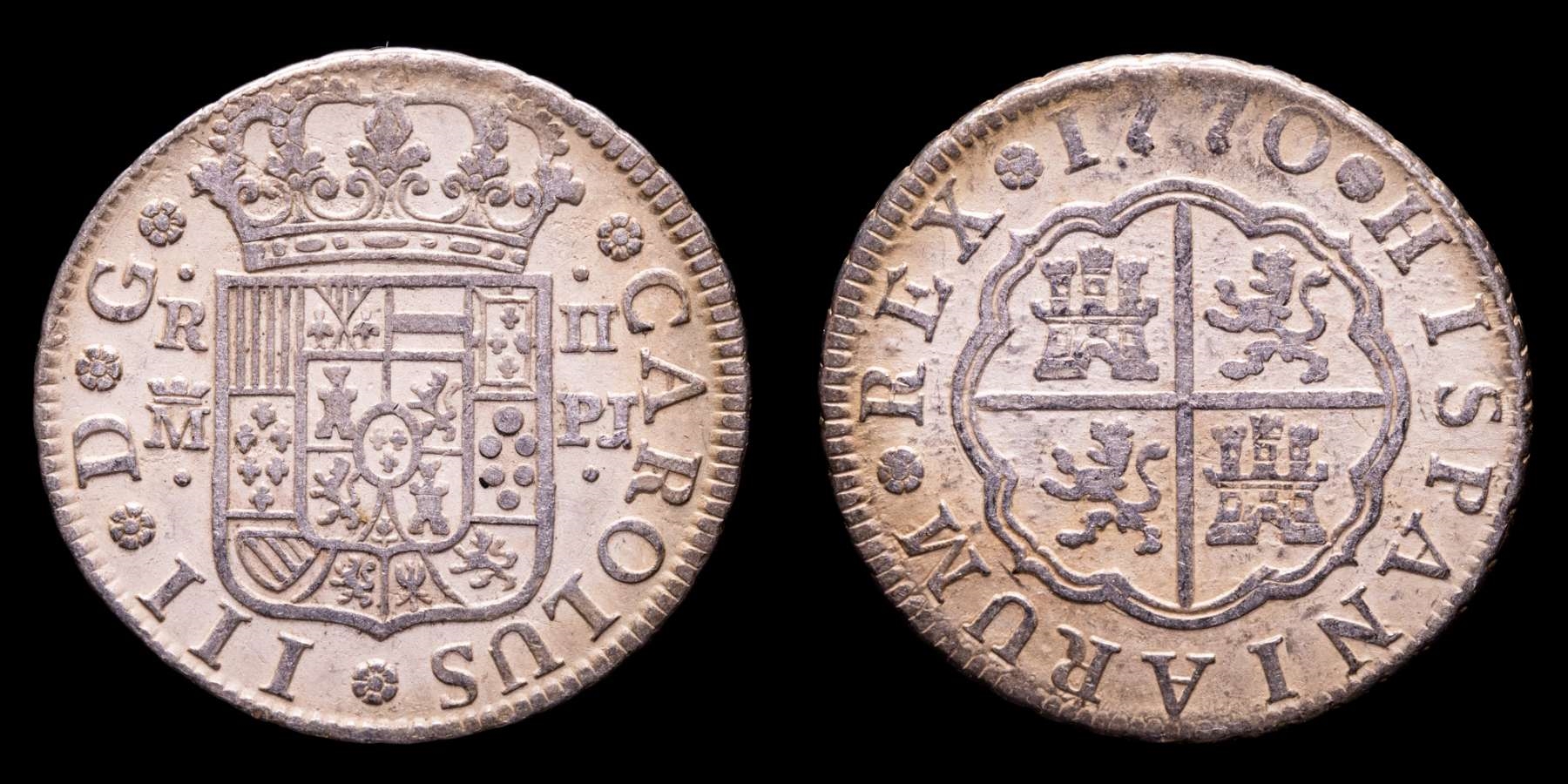 Spain - Carlos III (1759-1788) Silver 2 reales, Madrid mint, 1770