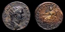 Ancient Coins - Caracalla (AD 211-217.) Rome mint 211 A.D. Dupondius. - FORT RED TR P XIIII COS III, Fortuna seated left.