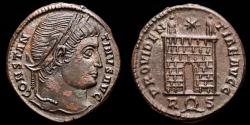 Ancient Coins - Constantine I (310-337 A.D.) Æ Bronze Follis - Rome, AD 326-328. - PROVIDEN-TIAE AVGG, camp-gate.