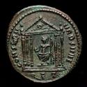 Ancient Coins - Maxentius AD 306-312. Rome. Follis Æ. - CONSERV VRB SVAE / RET. Hexastyle temple.