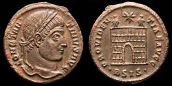 Ancient Coins - Constantine I. Æ follis. Siscia, A.D. 328/9. - PROVIDEN-TIAE AVGG, camp-gate.
