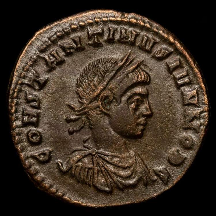 Constantine II - Bronze Follis. Rome. - ROMAE AETERNAE P-R / RQ. Roma ...