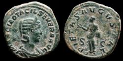 Ancient Coins - Otacilia Severa (wife of Philip I) Æ Sestertius. Rome. - PIETAS AVGVSTAE, Pietas holding perfume box.
