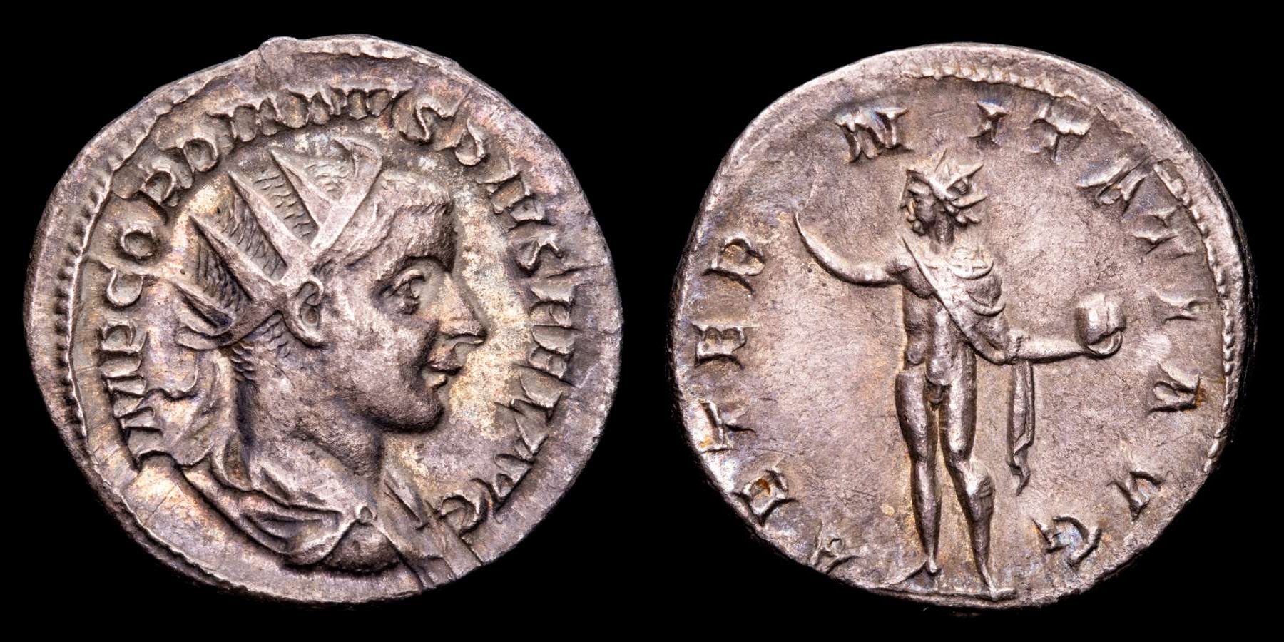 Ancient Roman AE 27 Gordian shops III, with Tranquillina, 238-244 (C149)