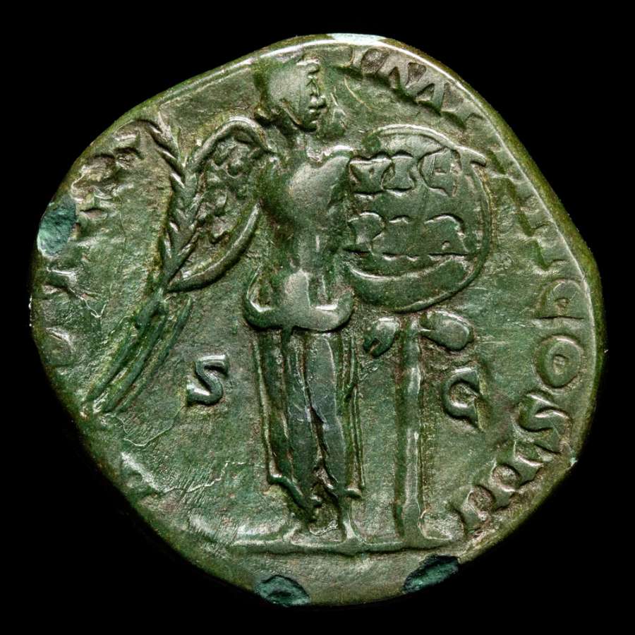 Marcus Aurelius (161-180 A.D.) Æ Sestertius. Rome, AD 166. - TR