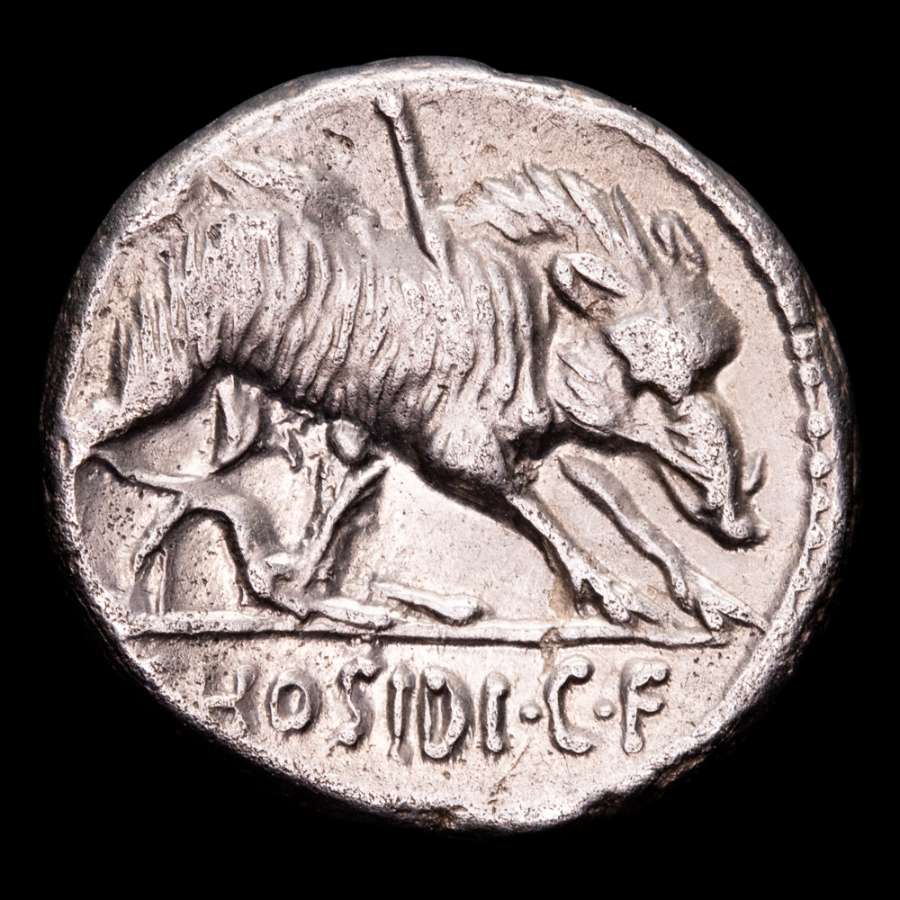 C. Hosidius C. f. Geta, silver denarius - Rome mint, 68 B.C. - III