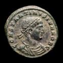 Ancient Coins - Roman Empire - Constantine II (317-337 A.D.) bronze follis (2,76 g. 20 mm.) from Heraclea mint 329-330 A.D. PROVIDEN-TIAE CAESS / * / SMHΓ. RIC 107.