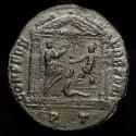 Ancient Coins - Maxentius. A.D. 306-312. AE follis. Ticinum. - CONSERV VRBS VAE // PT, tetrastyle temple