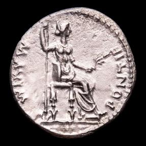 Tiberius, Ad 14-37. Silver Denarius. Lugdunum. - Pontif Maxim Livia 