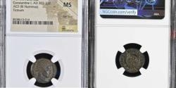 Ancient Coins - Roman Empire - CONSTANTINE I THE GREAT (307-337). Æ Silvered Bronze Follis. (2.56 grs. 18 mm.) Ticinum.
