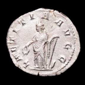 Ancient Coins - Gallienus in the joint reign (253-260 A.D.) Silver antoninianus. Rome. - LAETITIA AVGG.