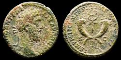Ancient Coins - Commodus, Æ Sestertius. Rome, AD 190. TEMPOR FELIC P M TR P XV IMP VIII COS VI, caduceus between two cornucopiae.