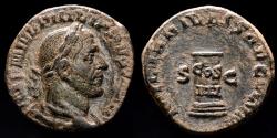 Ancient Coins - Philip I (244-249 AD) Bronze sestertius, Rome in 248-249. - SAECVLARES AVGG – Cippus, inscribed in two lines, COS – III.