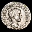 Ancient Coins - Herennius Etruscus. As Caesar, A.D. 250-251. Ar Antoninianus. Rome. PIETAS AVGG, Mercury with purse and caduceus.