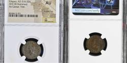Ancient Coins - Roman Empire - Crispus, as Caesar, Bronze follis. (2.82 g. 18 mm.). Trier mint, A.D. 321.