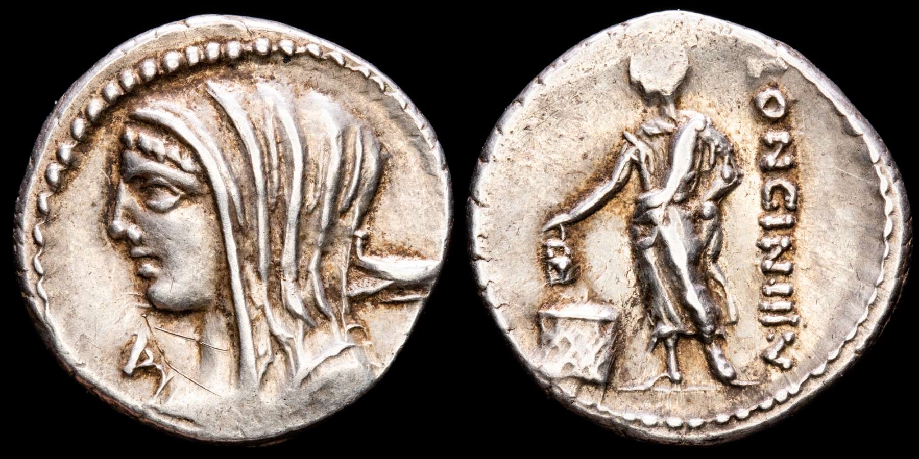 L. Cassius Longinus - Silver denarius, Rome 63 B.C. - Voter