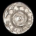 Ancient Coins - M. Caecilius Q.f. Q.n. Metellus; silver denarius. Rome, 127 B.C. M.METELLVS.Q.F. Macedonian shield, elephant's head.