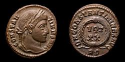 Ancient Coins - Constantine I, bronze follis. Rome, AD 321. - D N CONSTANTINI MAX AVG, VOT XX in decorated wreath.