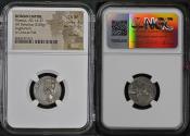 Ancient Coins - Roman Empire Tiberius, AD 14-37. Silver denarius (3,65 g. 19 mm.) Lugdunum mint, 14/30 A.D.