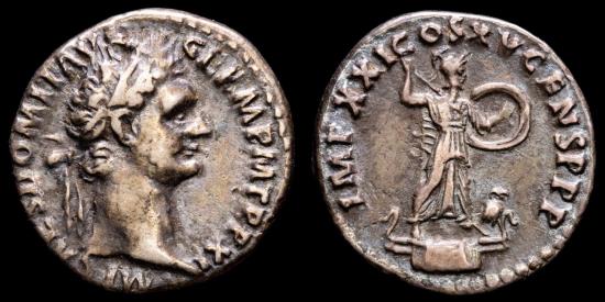 Domitian (81-96 A.D.) Silver denarius, Rome, 90 AD. - IMP XXI COS XV ...