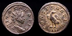 Ancient Coins - Divus Carus. Bronze antoninianus. Struck under Carinus. Lugdunum, AD 285. - CONSECRATIO / II Eagle.