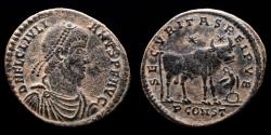Ancient Coins - Julian II (360-363 A.D.) Double maiorina, Arles. - SECVRITAS REI PVB / PCONST, bull and eagle.