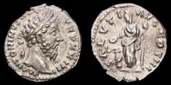 Ancient Coins - Marcus Aurelius (161-180 AD.) Silver denarius, Rome. - SALVTI AVG COS III, Salus.