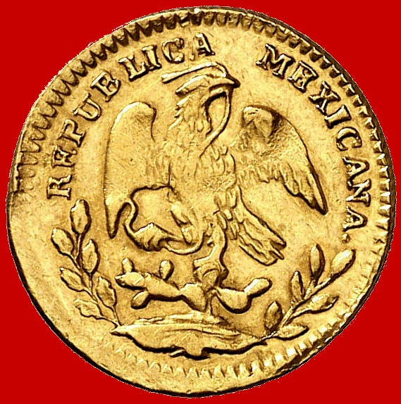 México - 1/2 escudo gold coin, City of Guanajuato, Mexican Republic ...