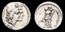 Ancient Coins - Mn. Cordius Rufus silver denarius. Rome mint, 46 B.C. Venus / Cupid.