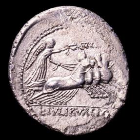 L. Julius Bursio - 85 BC. Rome mint. Silver denarius. - Victory in ...