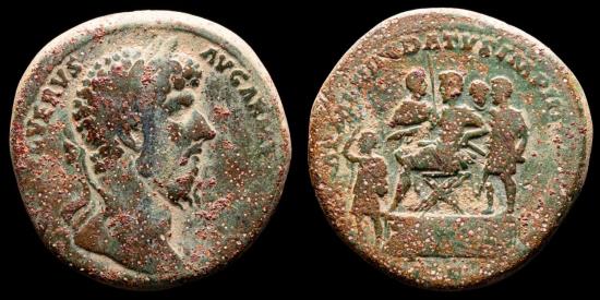 Lucius Verus (161-169 A.D.) Æ Sestertius. Rome - REX ARMENIIS DATVS IMP ...