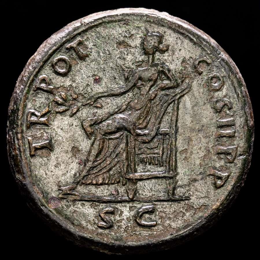 Trajan (98-117 A.D.). Bronze Sestertius. Rome 98-99 AD. - TR POT COS II ...