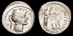 Ancient Coins - Cn. Pompeius Magnus. Silver denarius. Minted in Hispania in the war against Julius Caesar.