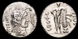 Ancient Coins - Q. Metellus Scipio and Eppius Legatus. Silver denarius. Africa mint, 47-46 B.C. - EPPIVS – LEG·F·C Hercules.