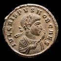 Ancient Coins - Crispus as Caesar - AE Follis. 323 AD. - Trier. BEATA TRANQVILLITAS, altar inscribed VOTIS XX.