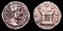 Ancient Coins - Divus Antoninus Pius, silver denarius, Rome after 161 under Marcus Aurelius. - DIVO PIO altar.